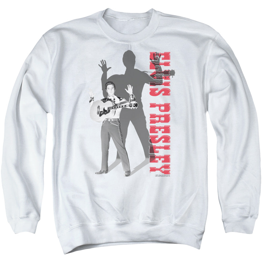 Elvis Presley Look No Hands Mens Crewneck Sweatshirt White