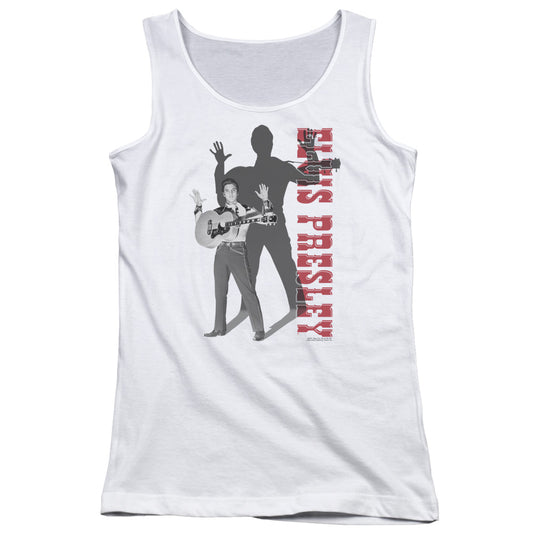 Elvis Presley Look No Hands Womens Tank Top Shirt White