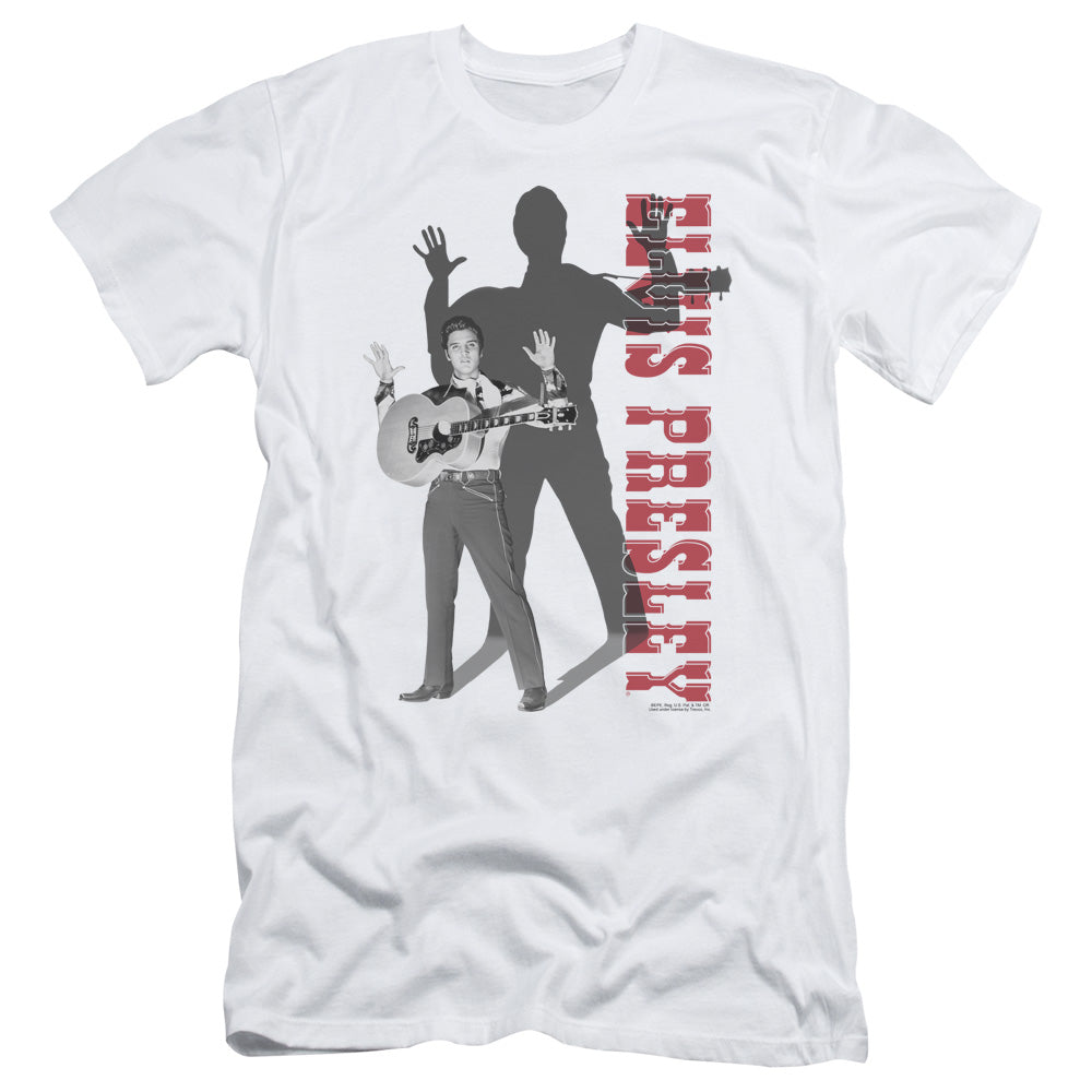 Elvis Presley Look No Hands Slim Fit Mens T Shirt White