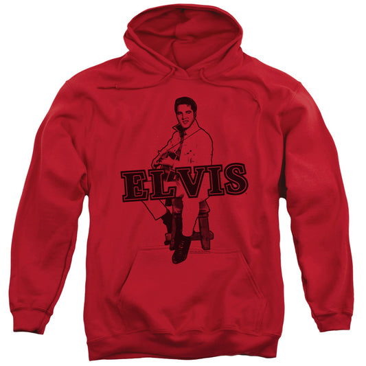 Elvis Presley Jamming Mens Hoodie Red