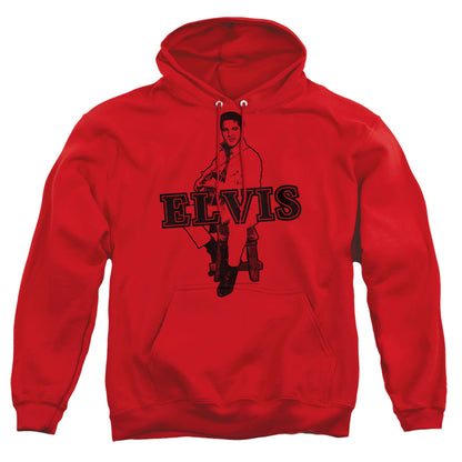 Elvis Presley Jamming Mens Hoodie Red