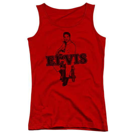 Elvis Presley Jamming Womens Tank Top Shirt Red