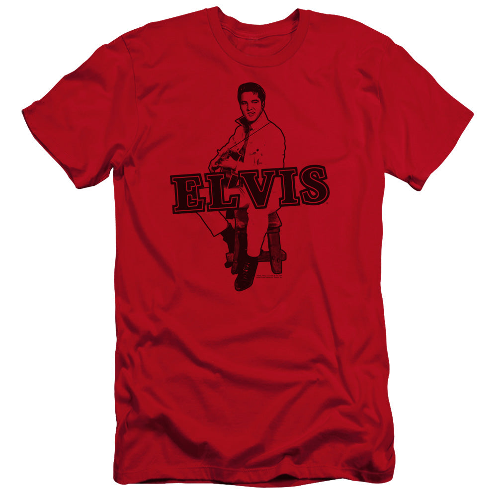 Elvis Presley Jamming Premium Bella Canvas Slim Fit Mens T Shirt Red