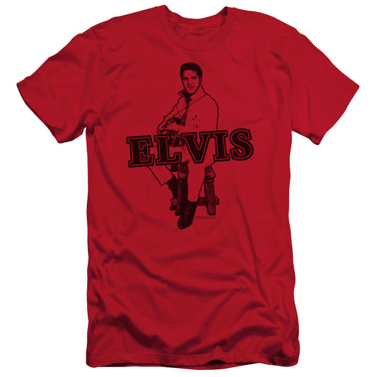 Elvis Presley Jamming Slim Fit Mens T Shirt Red