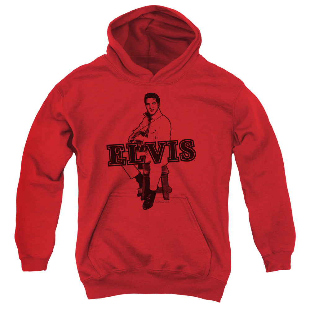 Elvis Presley Jamming Kids Youth Hoodie Red