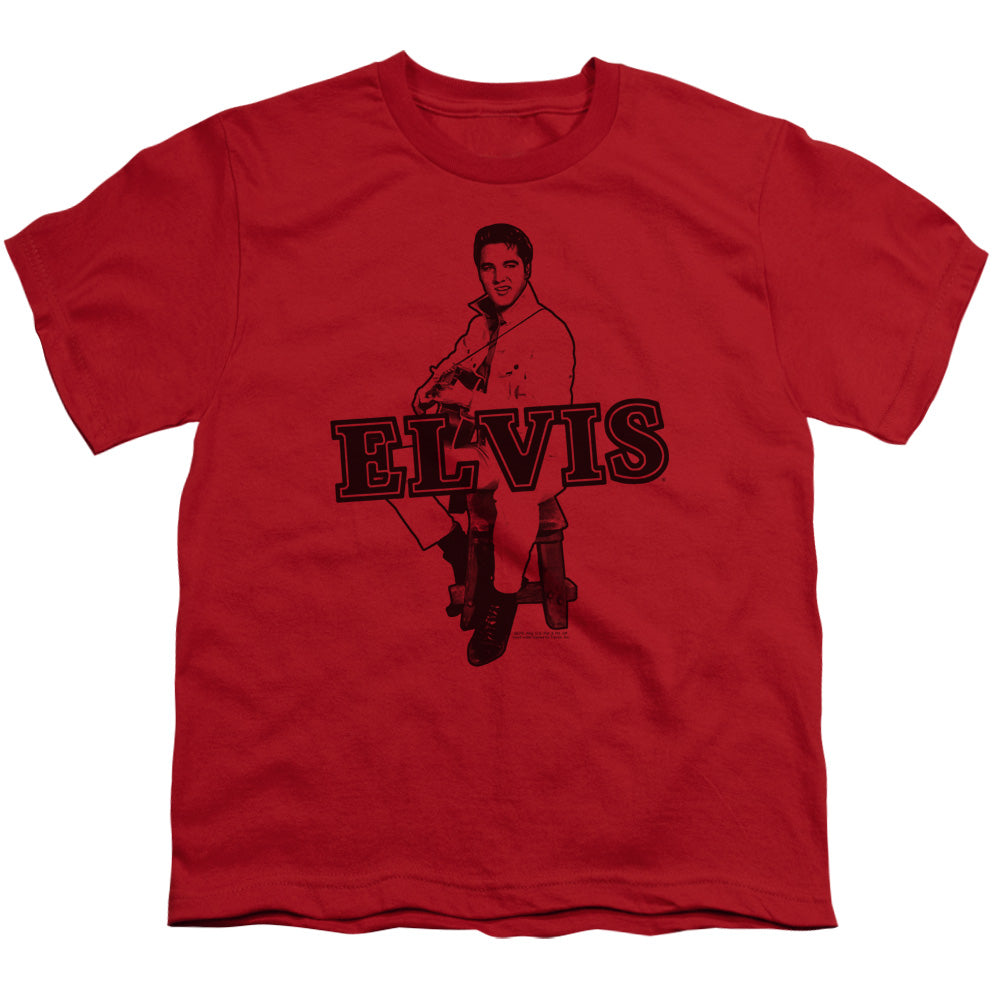 Elvis Presley Jamming Kids Youth T Shirt Red