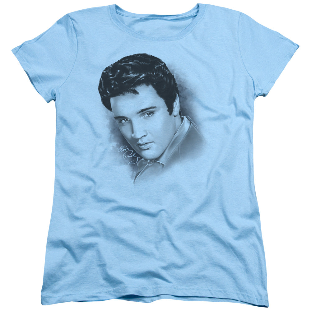 Elvis Presley Dreamy Womens T Shirt Light Blue