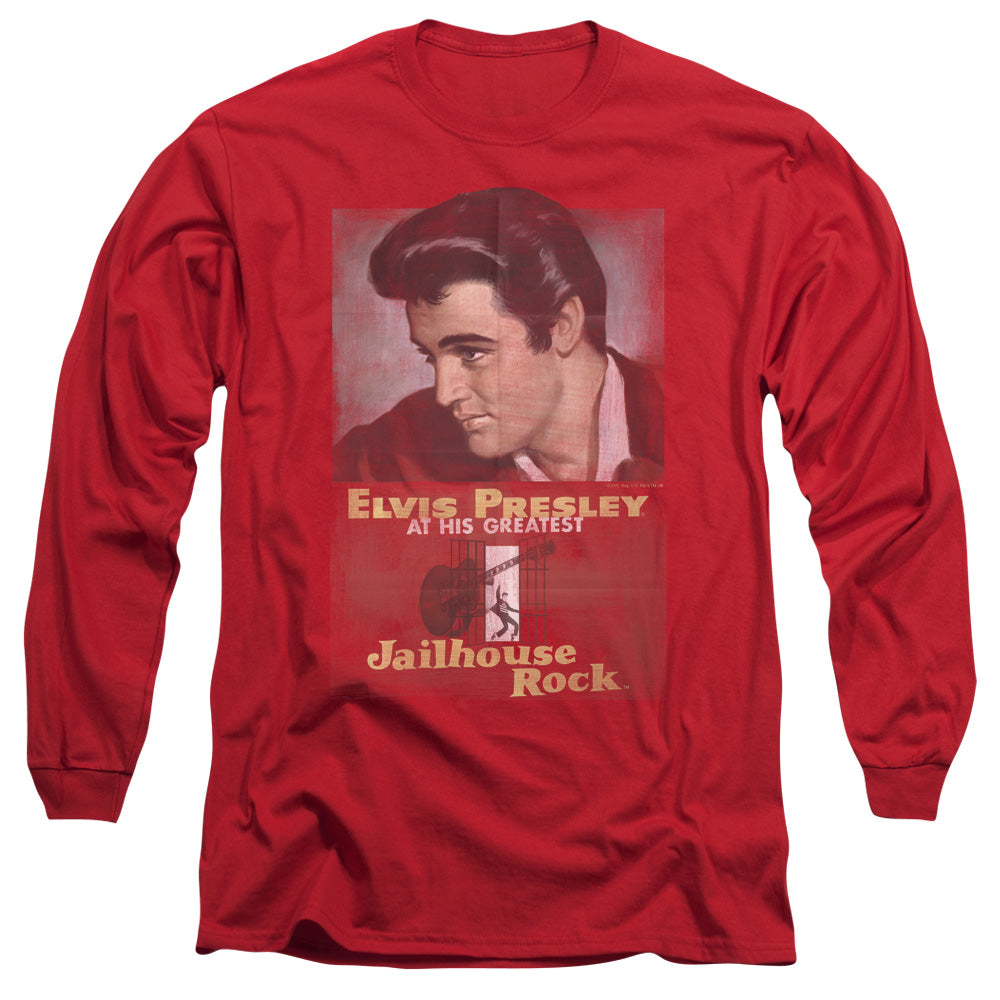 Elvis Presley Jailhouse Rock Poster Mens Long Sleeve Shirt Red