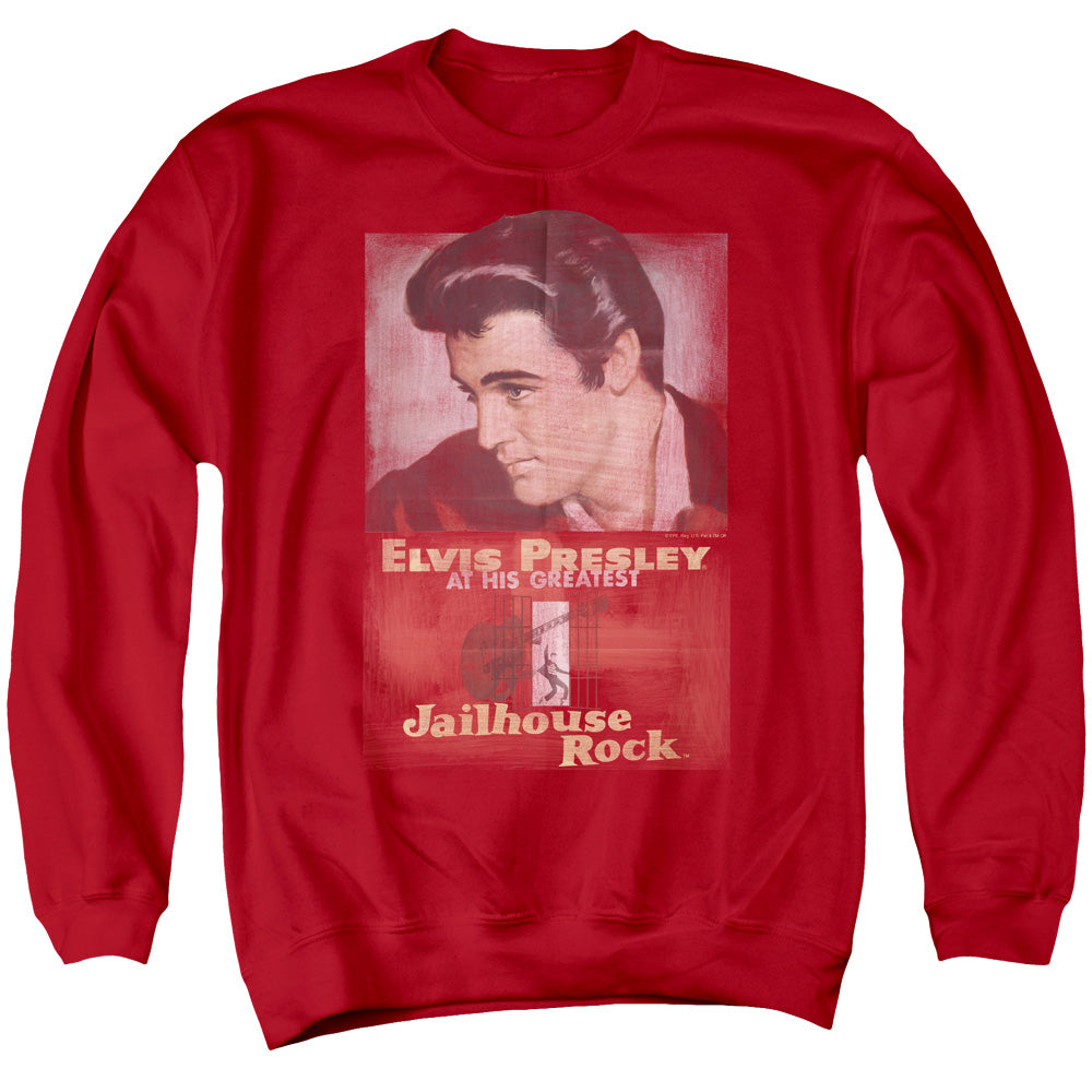 Elvis Presley Jailhouse Rock Poster Mens Crewneck Sweatshirt Red