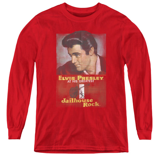 Elvis Presley Jailhouse Rock Poster Long Sleeve Kids Youth T Shirt Red