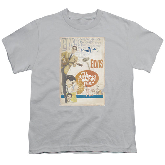 Elvis Presley World Fair Poster Kids Youth T Shirt Silver