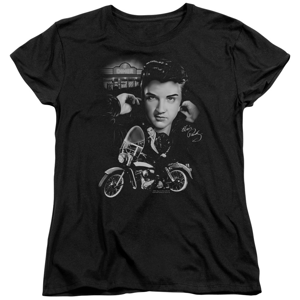 Elvis Presley the King Rides Again Womens T Shirt Black