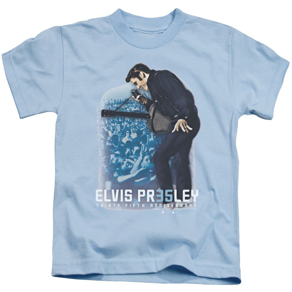 Elvis Presley 35th Anniversary 3 Juvenile Kids Youth T Shirt Light Blue 