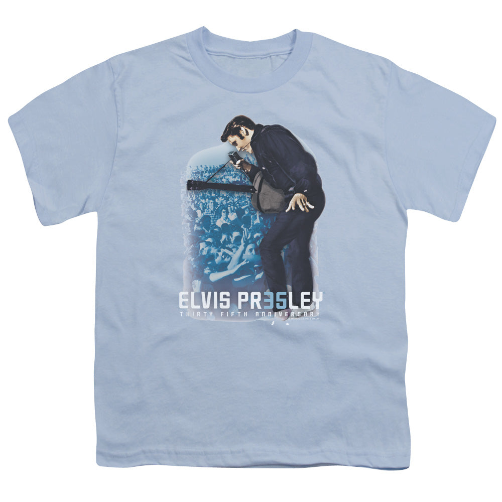 Elvis Presley 35th Anniversary 3 Kids Youth T Shirt Light Blue