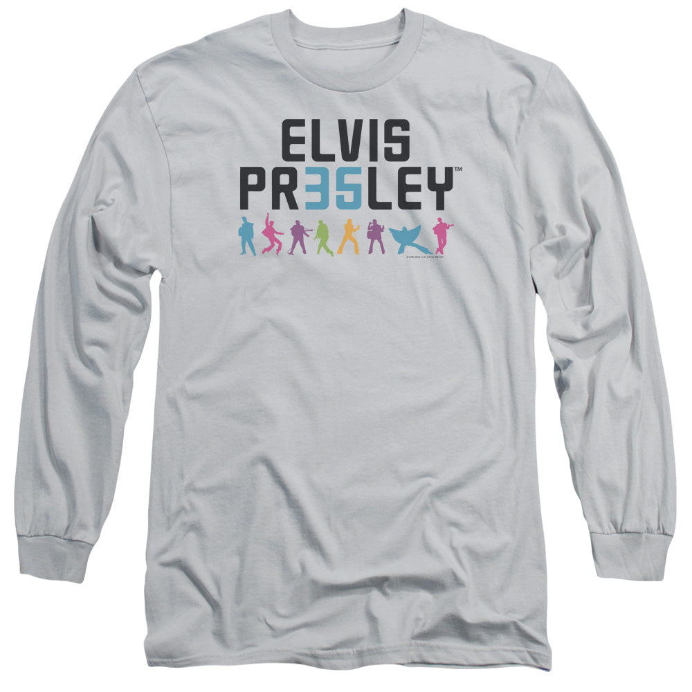 Elvis Presley 35 Mens Long Sleeve Shirt Silver