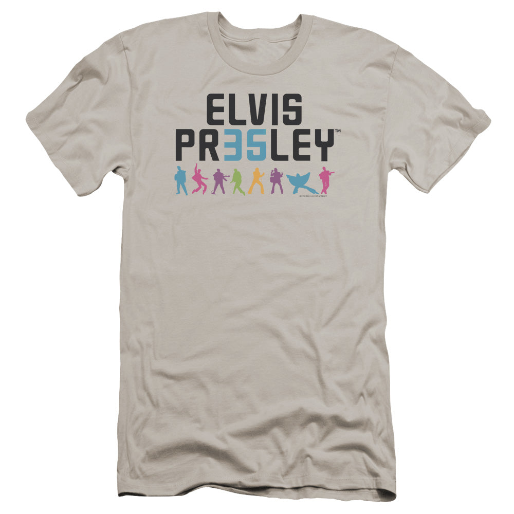 Elvis Presley 35 Premium Bella Canvas Slim Fit Mens T Shirt Silver