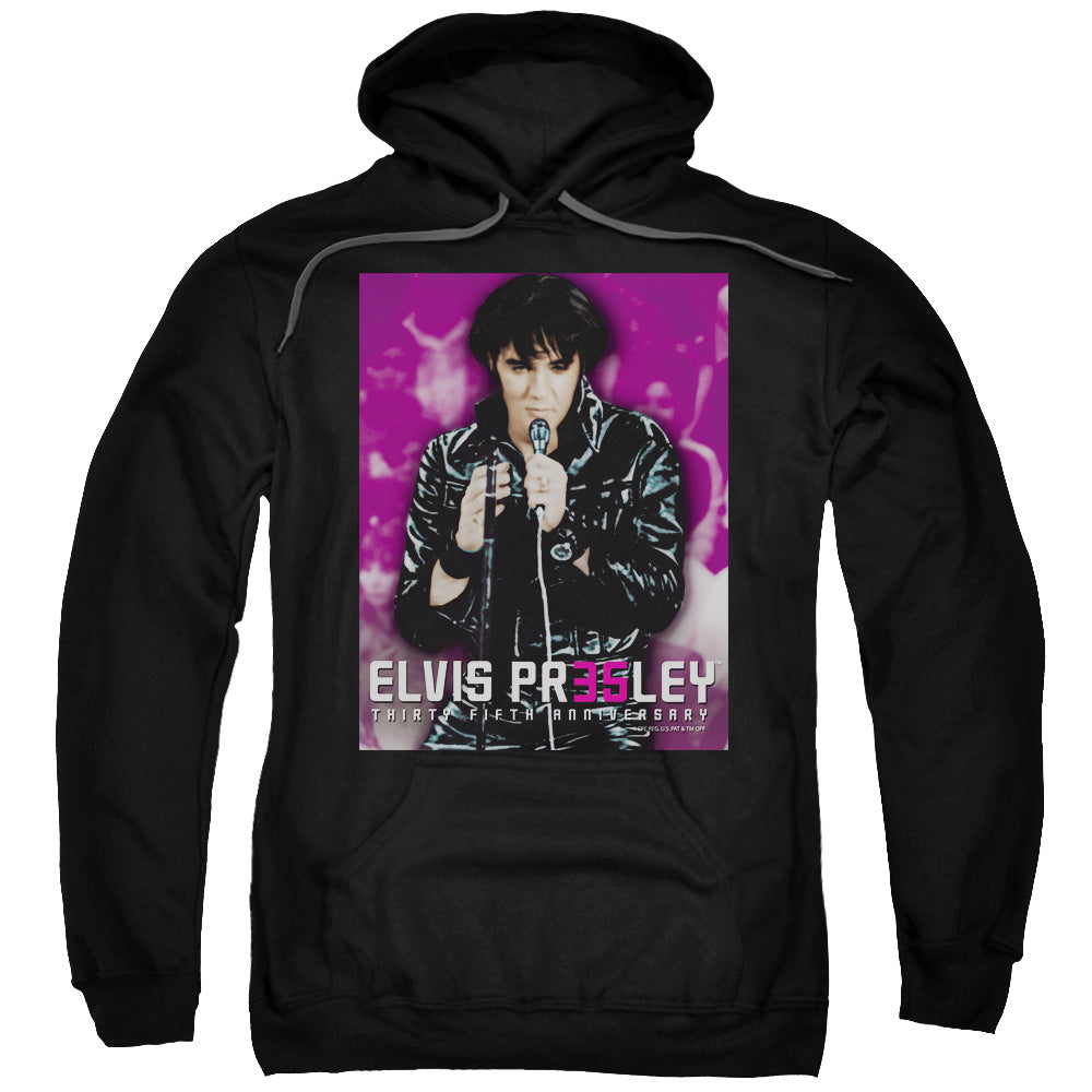 Elvis Presley 35 Leather Mens Hoodie Black