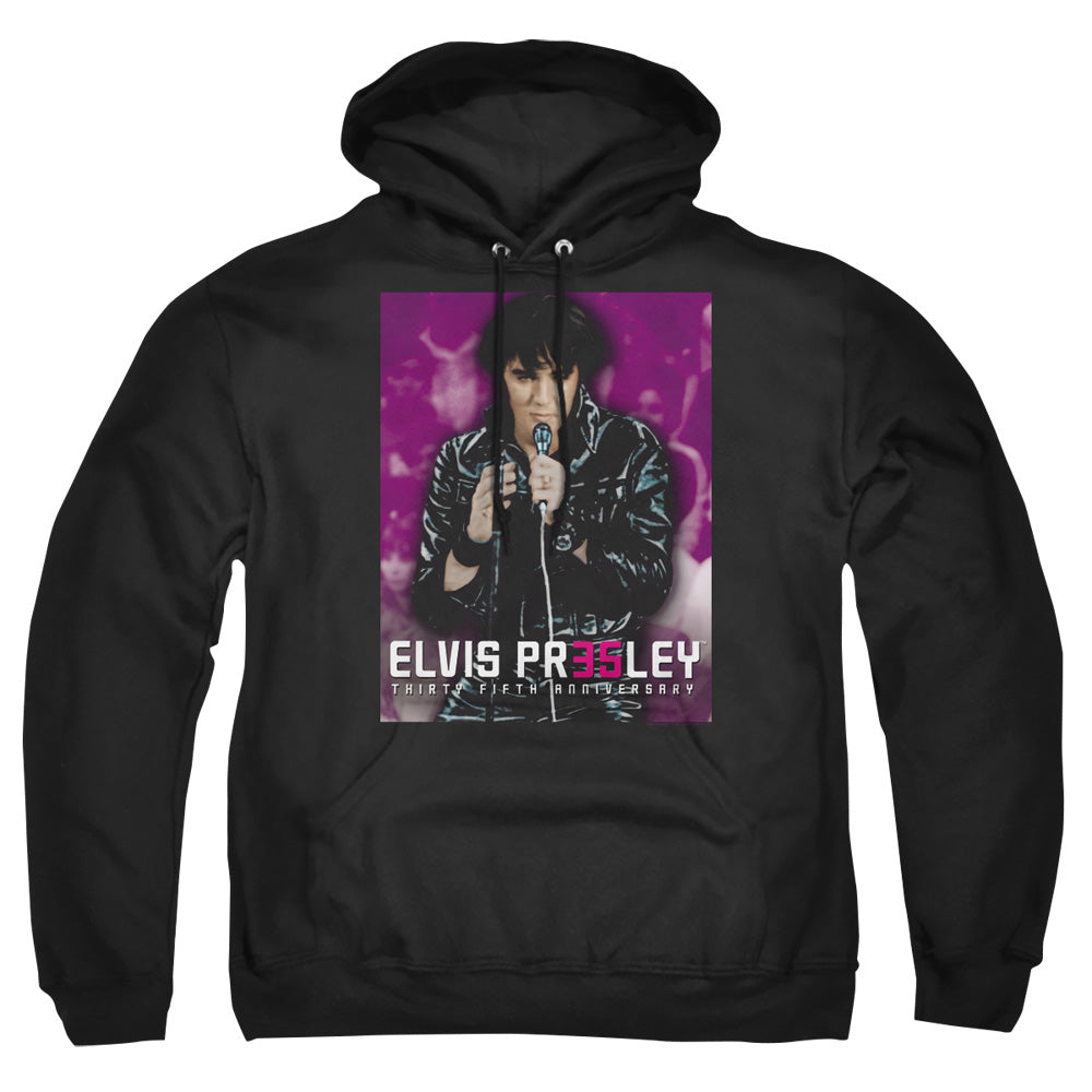 Elvis Presley 35 Leather Mens Hoodie Black