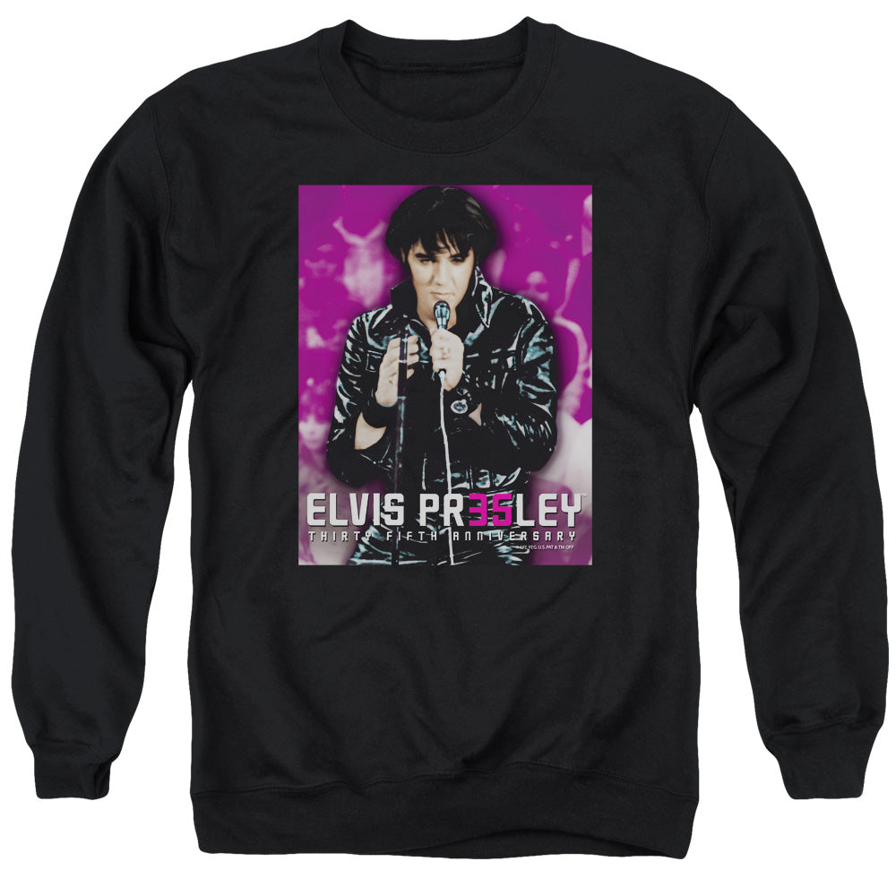 Elvis Presley 35 Leather Mens Crewneck Sweatshirt Black