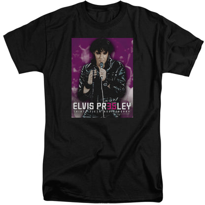 Elvis Presley 35 Leather Mens Tall T Shirt Black