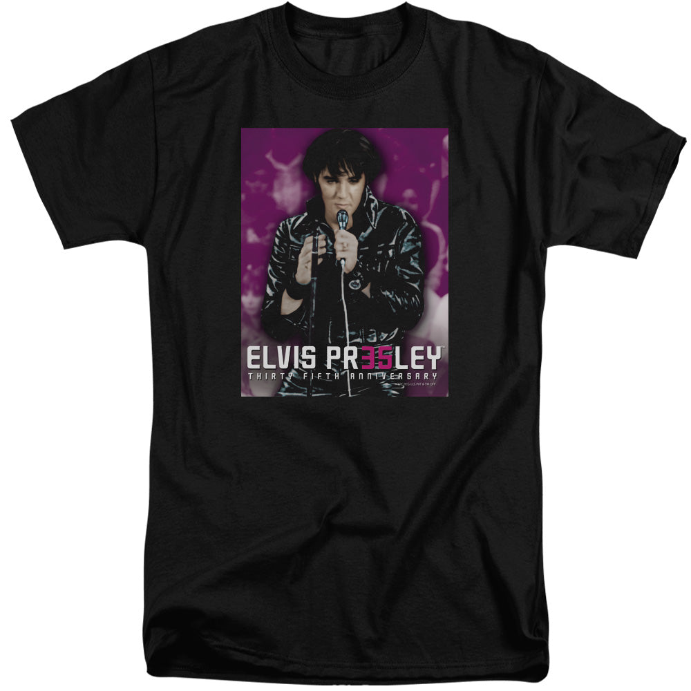 Elvis Presley 35 Leather Mens Tall T Shirt Black