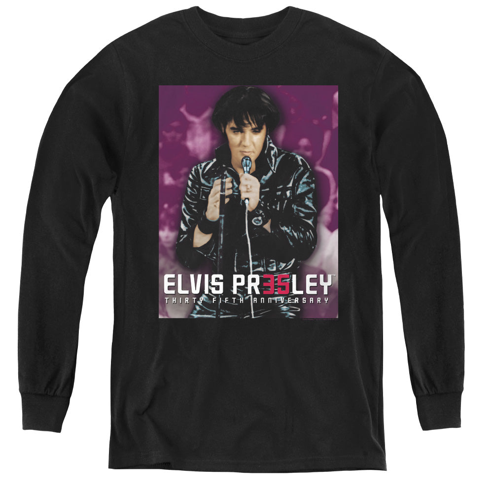 Elvis Presley 35 Leather Long Sleeve Kids Youth T Shirt Black