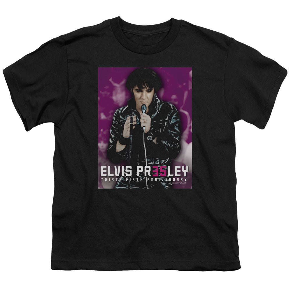 Elvis Presley 35 Leather Kids Youth T Shirt Black