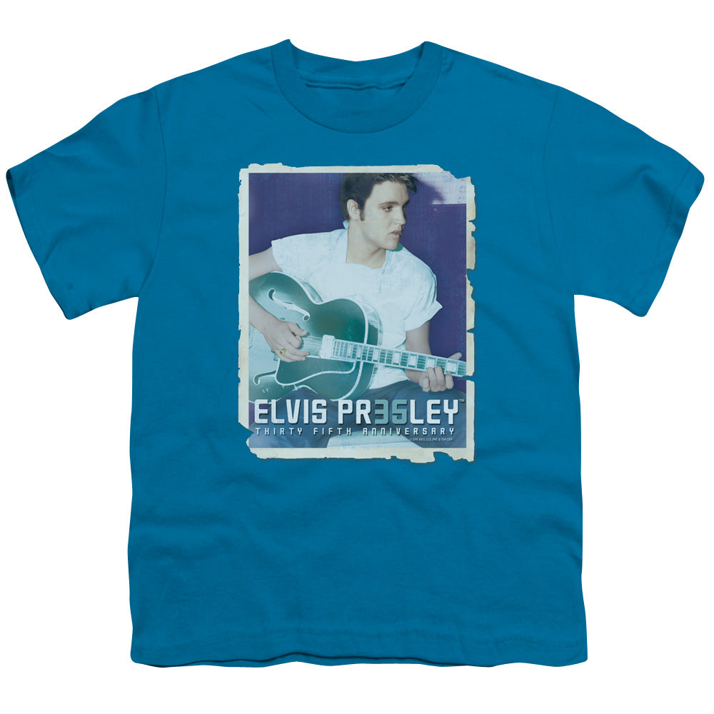 Elvis Presley 35 Guitar Kids Youth T Shirt Turquoise