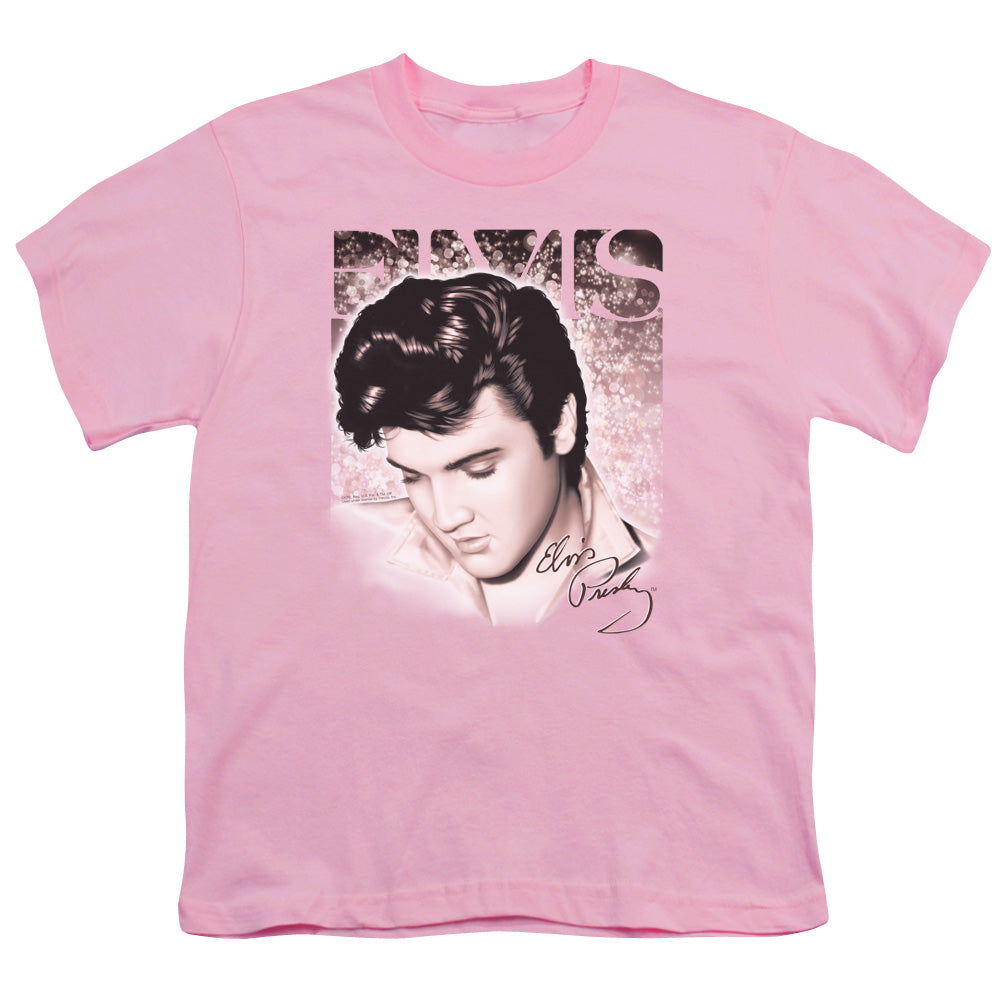 Elvis Presley Star Light Kids Youth T Shirt Pink