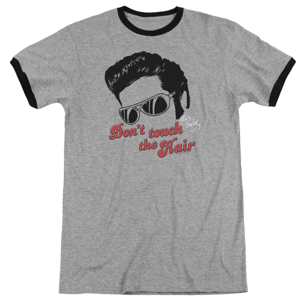 Elvis Presley Dont Touch the Hair 2 Heather Ringer Mens T Shirt Heather