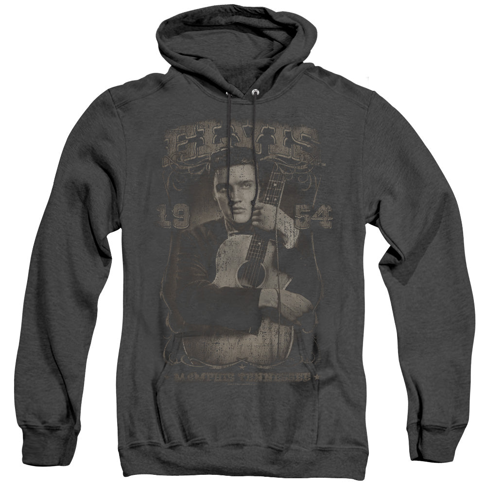 Elvis Presley 1954 Heather Mens Hoodie Black