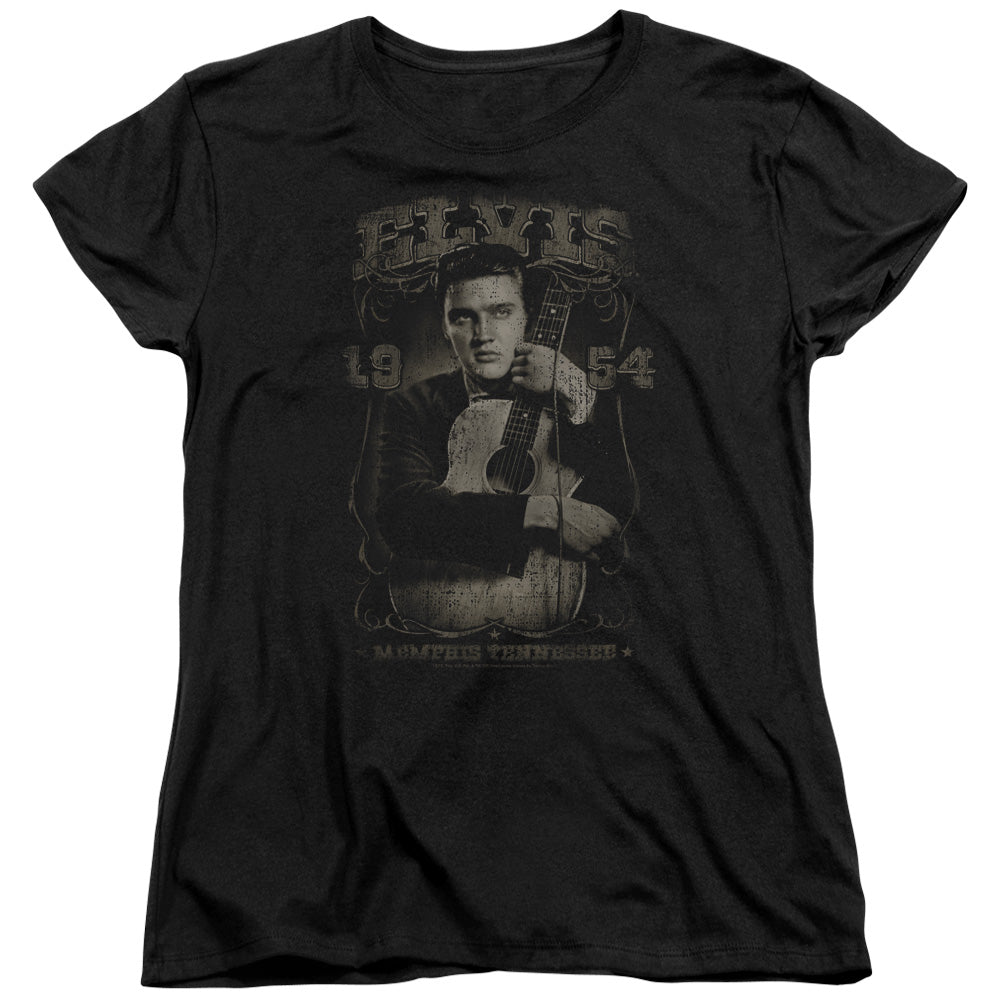 Elvis Presley 1954 Womens T Shirt Black