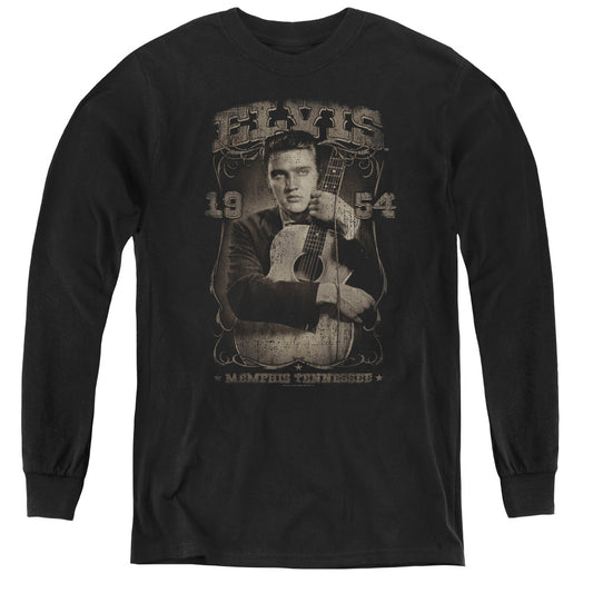 Elvis Presley 1954 Long Sleeve Kids Youth T Shirt Black