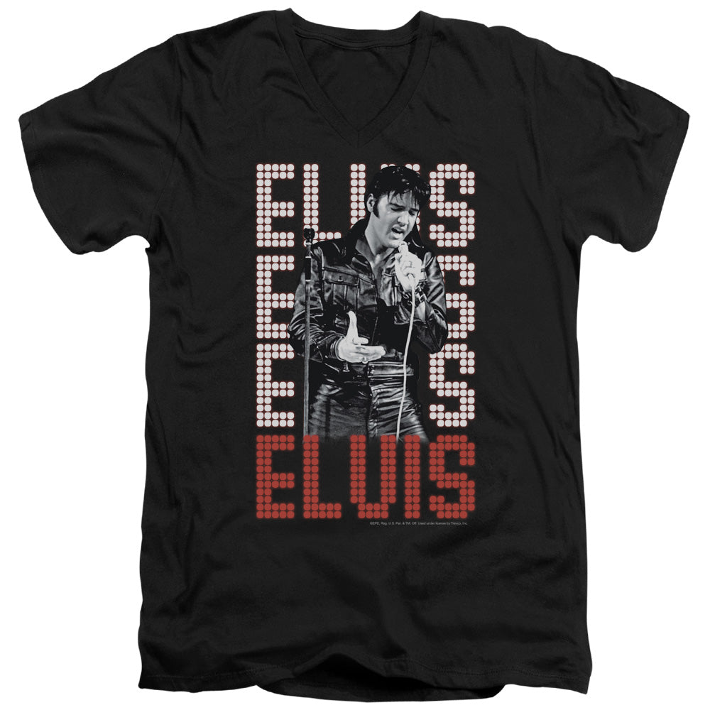 Elvis Presley 1968 Mens Slim Fit V-Neck T Shirt Black