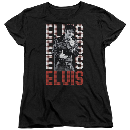 Elvis Presley 1968 Womens T Shirt Black