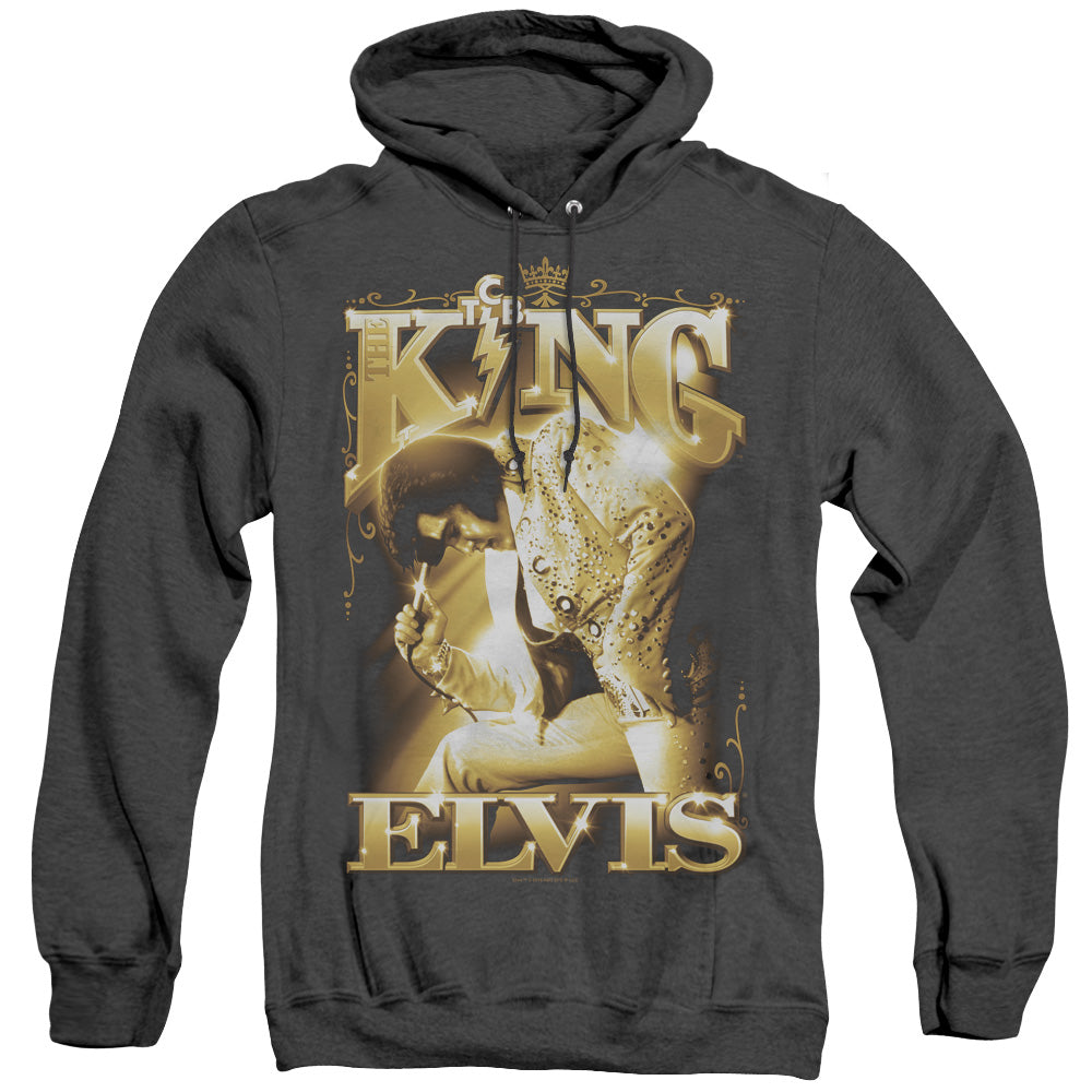 Elvis Presley the King Heather Mens Hoodie Black