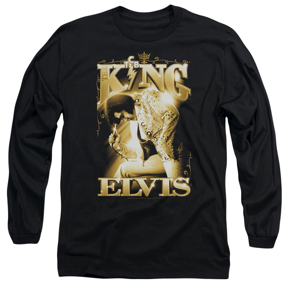 Elvis Presley the King Mens Long Sleeve Shirt Black