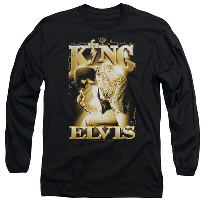 Elvis Presley the King Mens Long Sleeve Shirt Black