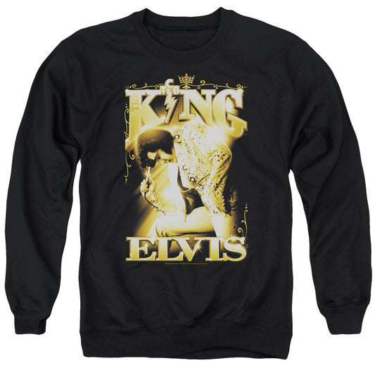 Elvis Presley the King Mens Crewneck Sweatshirt Black