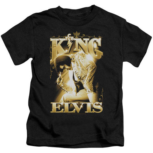 Elvis Presley the King Juvenile Kids Youth T Shirt Black 