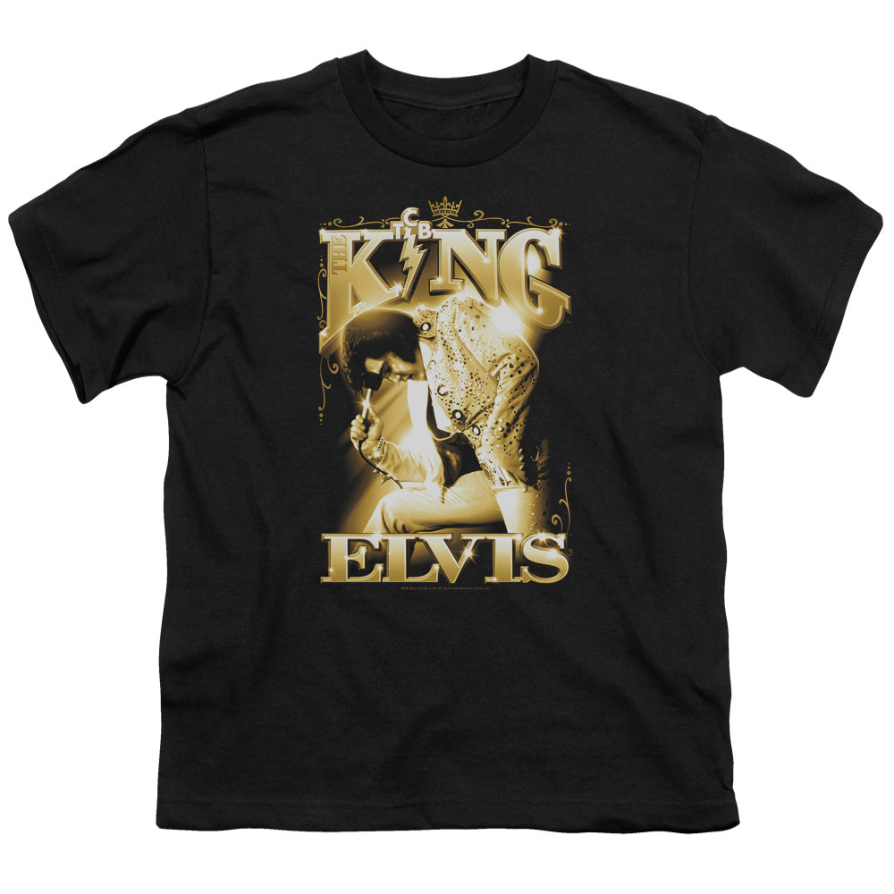 Elvis Presley the King Kids Youth T Shirt Black