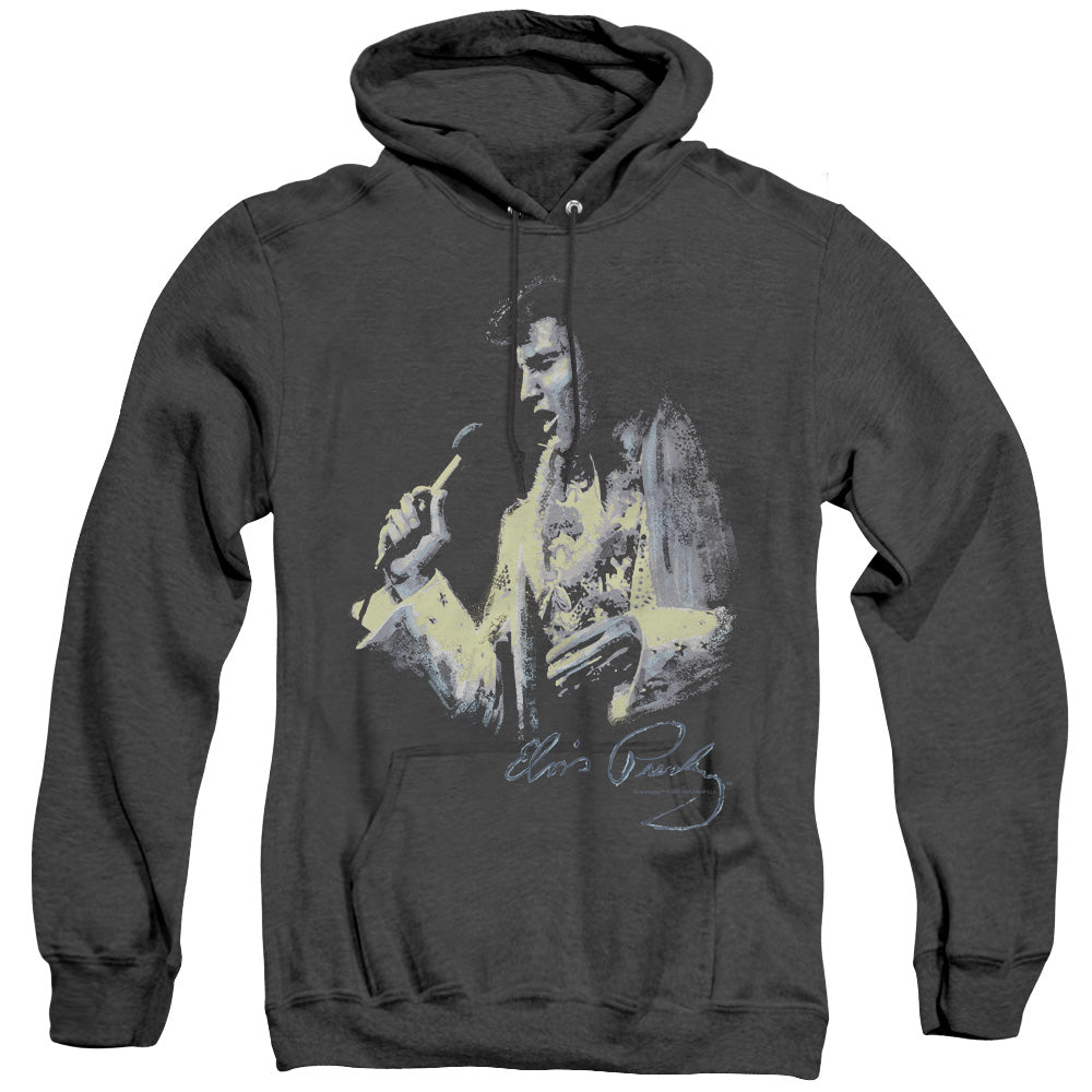 Elvis Presley Painted King Heather Mens Hoodie Black