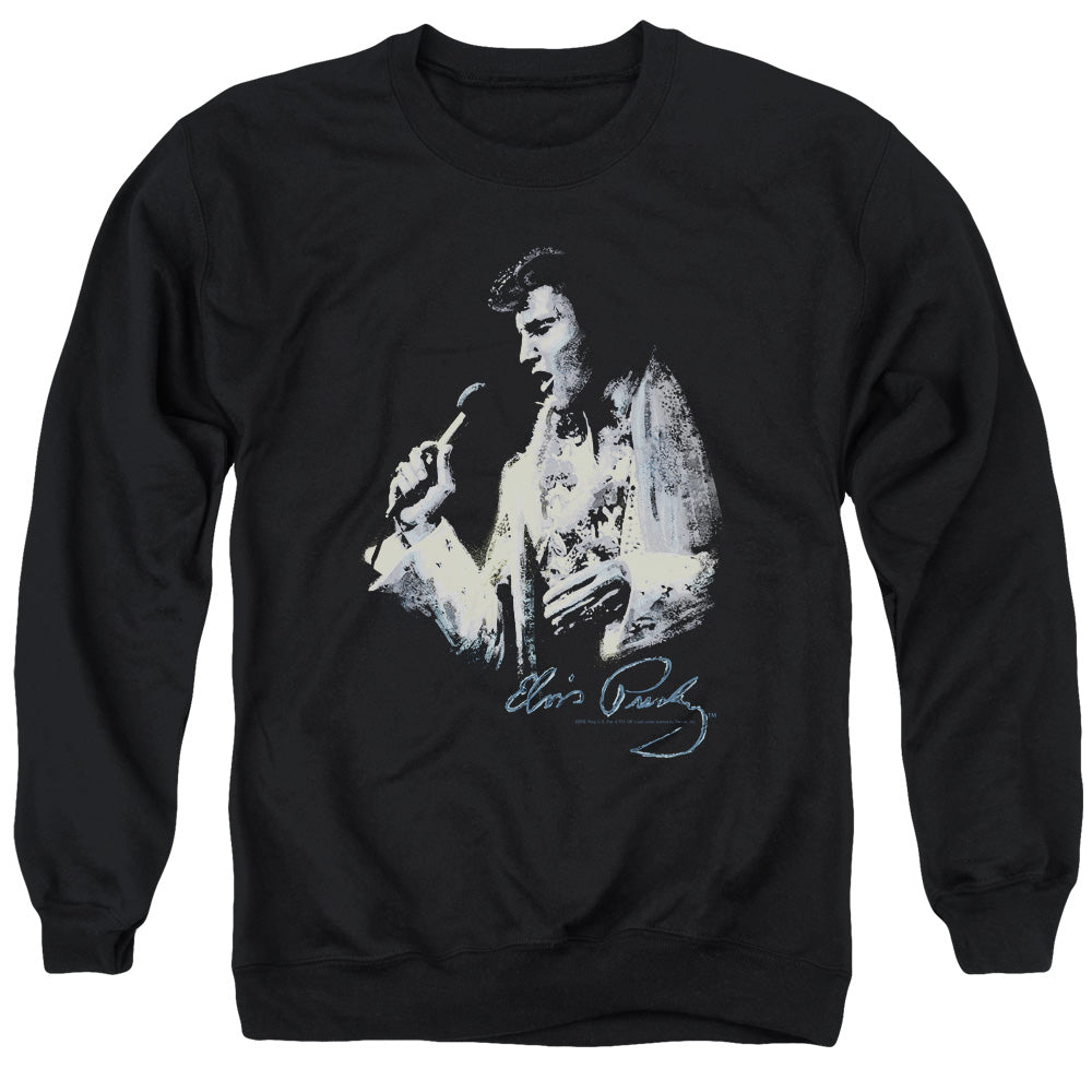 Elvis Presley Painted King Mens Crewneck Sweatshirt Black