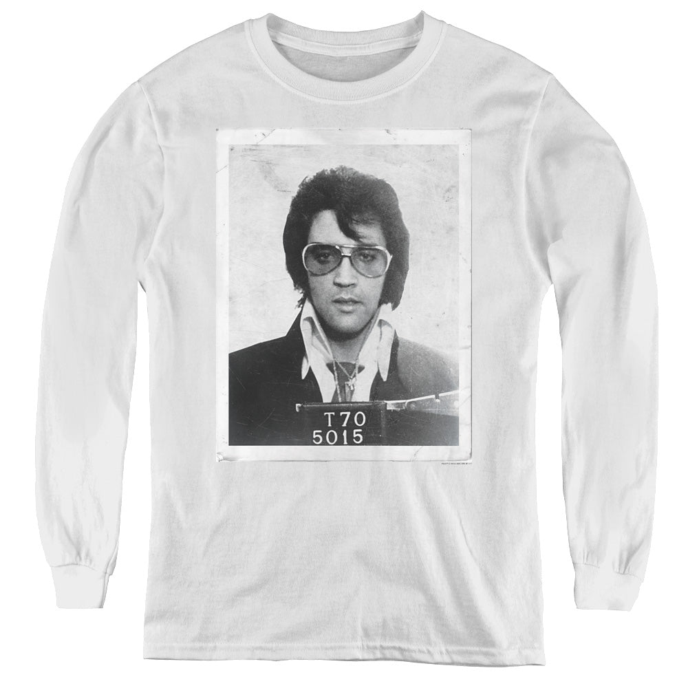 Elvis Presley Framed Long Sleeve Kids Youth T Shirt White