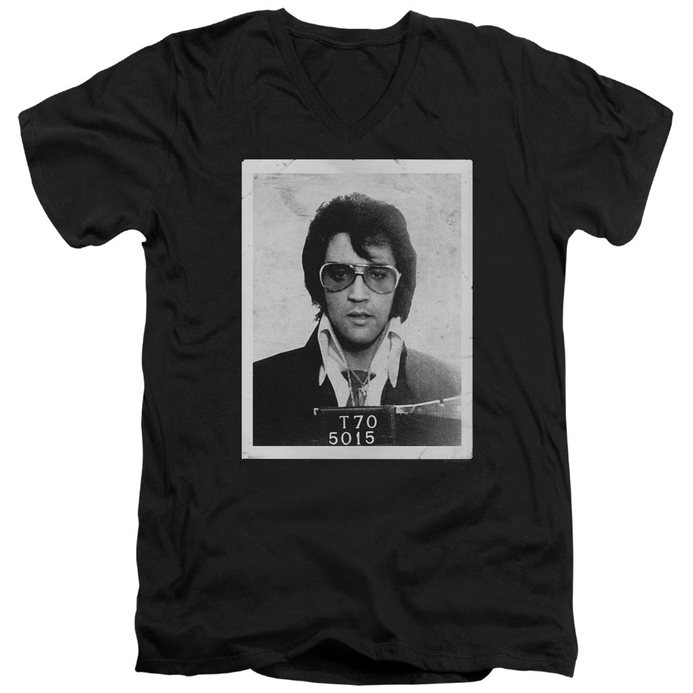 Elvis Presley Framed Mens Slim Fit V Neck T Shirt Black