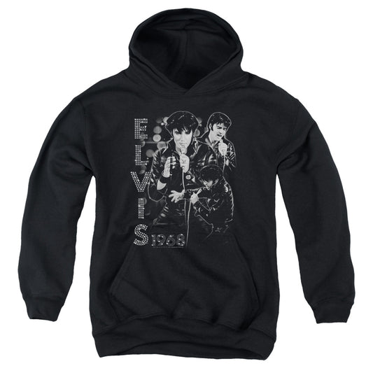 Elvis Presley Leathered Kids Youth Hoodie Black