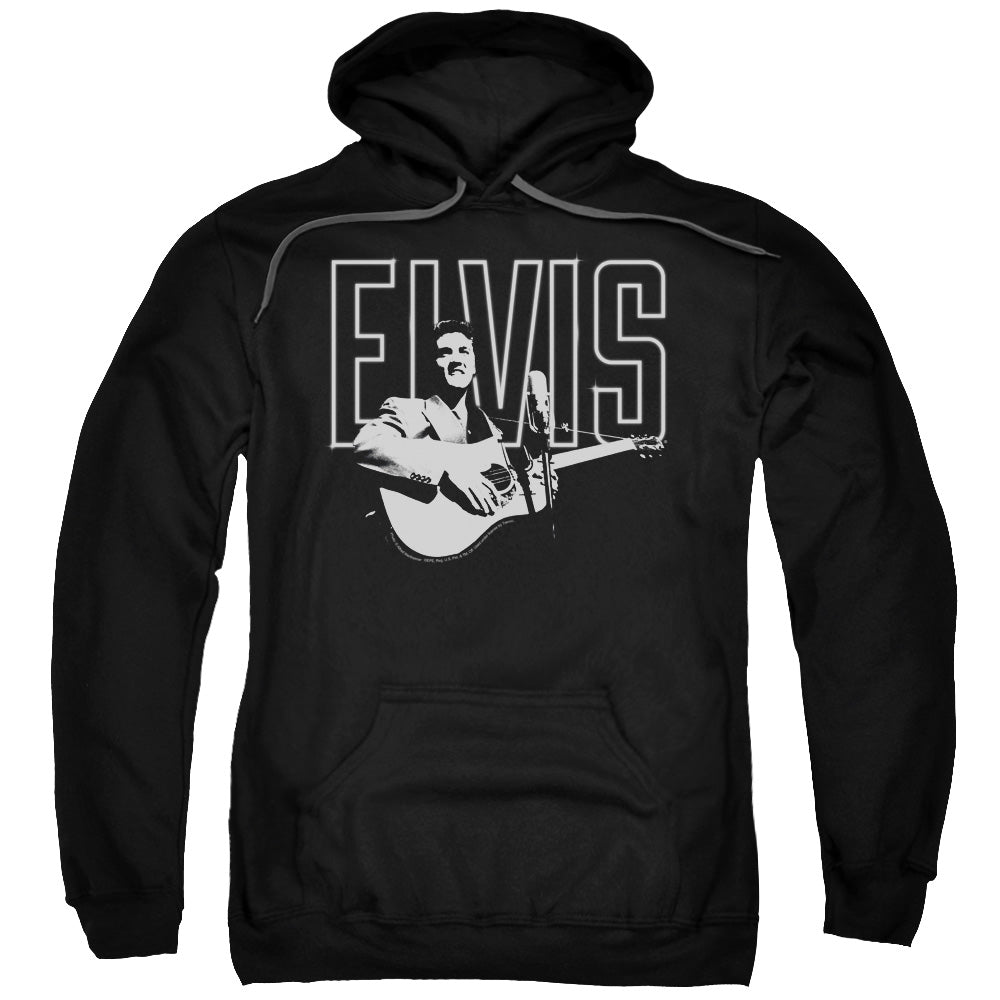 Elvis Presley White Glow Mens Hoodie Black