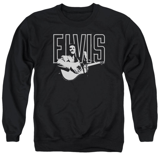 Elvis Presley White Glow Mens Crewneck Sweatshirt Black