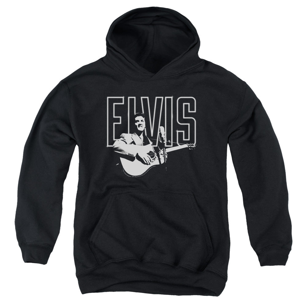 Elvis Presley White Glow Kids Youth Hoodie Black