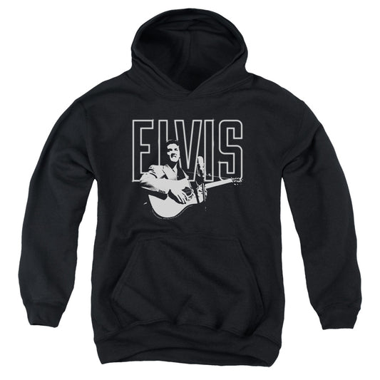 Elvis Presley White Glow Kids Youth Hoodie Black